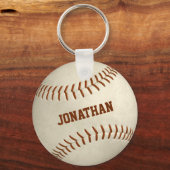 jongetjes, gewoon honkbalsoftball sleutelhanger (Voorkant)