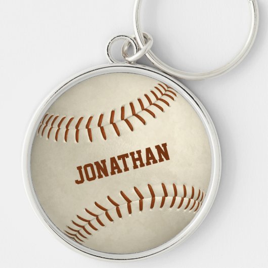 jongetjes, gewoon honkbalsoftball sleutelhanger (Voorkant)