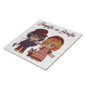 Jongetjie en Deretjie Chibi  Tegeltje (Zijkant)