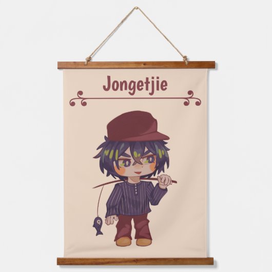 Jongetjie, jongen chibi. hangend wandkleed (Voorkant)
