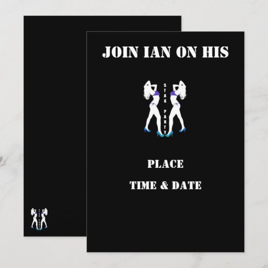 JONGGESELLENAVOND Uitnodiging (Voorkant / Achterkant)