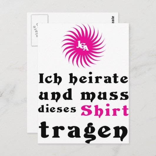 Jonggezellenafscheid / huwelijk briefkaart (Voorkant / Achterkant)