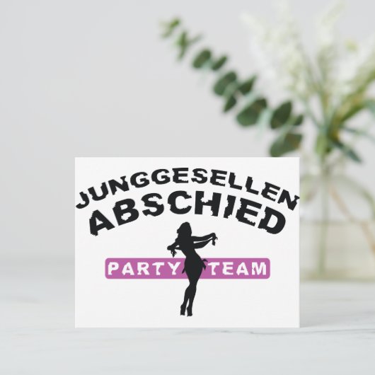 Jonggezellenafscheid / huwelijk briefkaart (Staand voorkant)