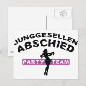 Jonggezellenafscheid / huwelijk briefkaart (Voorkant / Achterkant)