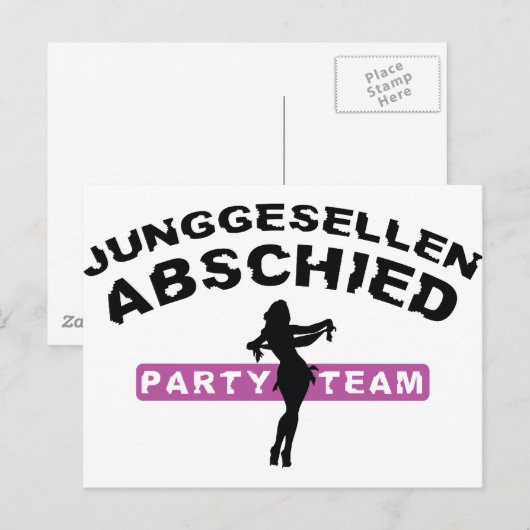 Jonggezellenafscheid / huwelijk briefkaart (Voorkant / Achterkant)