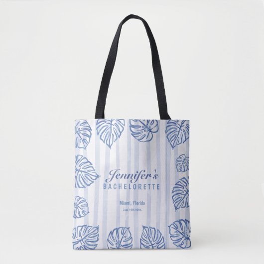 JONGGEZELLENAVOND gestreepte strand thema Tote Bag (Voorkant)