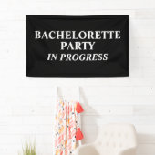 Jonggezellenfeest aan de gang  spandoek (Insitu)