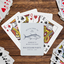 Jonggezellenfeest Bruidegom Vissen Trip Grappig Pokerkaarten