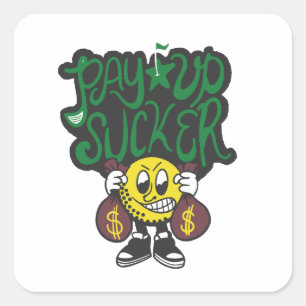 Jonggezellenfeest Chaos Grappig Opdokken Sucker Ma Vierkante Sticker