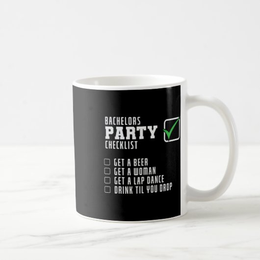 Jonggezellenfeest Checklist Koffiemok (Rechts)