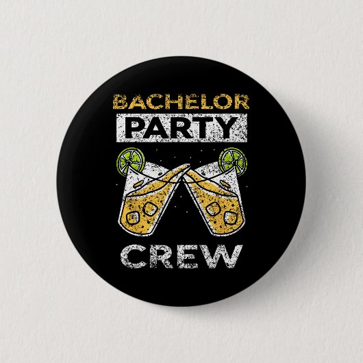 Jonggezellenfeest Crew Bruidegom Bruid Team 1  Ronde Button 5,7 Cm (Voorkant)