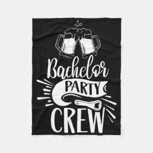 Jonggezellenfeest Crew Team Bruidegom Bruid  Fleece Deken