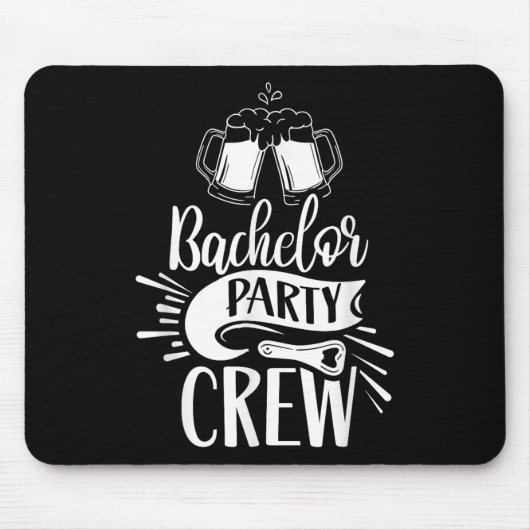 Jonggezellenfeest Crew Team Bruidegom Bruid Muismat (Voorkant)