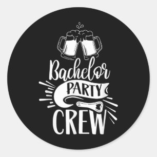 Jonggezellenfeest Crew Team Bruidegom Bruid Ronde Sticker