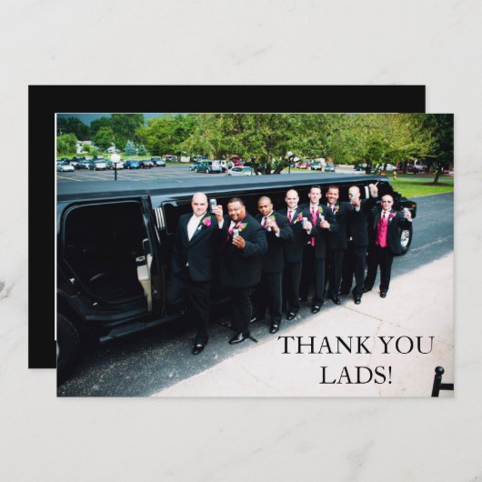 Jonggezellenfeest Foto Bedankkaart (Voorkant / Achterkant)