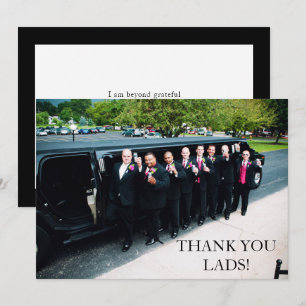 Jonggezellenfeest Foto Bedankkaart