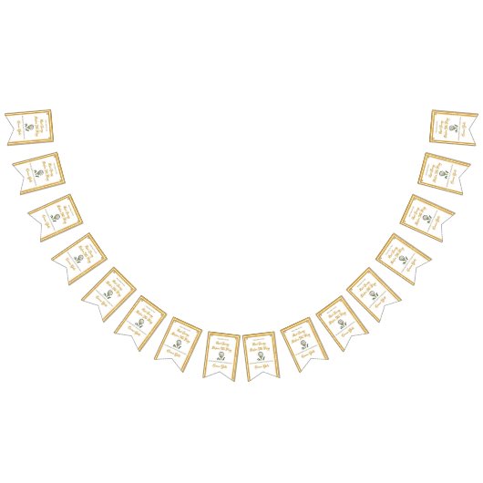 Jonggezellenfeest Golf Goud Glitters & Wit Vlaggetjes (Alle)