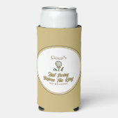 Jonggezellenfeest Golfen Goud en Wit Seltzer Blikjeskoeler (Seltzer Voorkant)