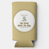 Jonggezellenfeest Golfen Goud en Wit Seltzer Blikjeskoeler (Achterkant)