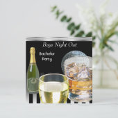 Jonggezellenfeest Heren Jongens Avond Uit Drankjes Kaart (Staand voorkant)