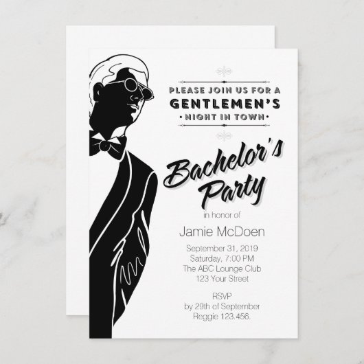 Jonggezellenfeest Kaart (Voorkant / Achterkant)