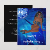 Jonggezellenfeest S..exy Meisje Blauwe Disco Club Kaart (Voorkant / Achterkant)