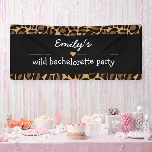 Jonggezellenfeest Stijlvolle Wilde Luipaardprint Spandoek (Feest)
