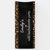 Jonggezellenfeest Stijlvolle Wilde Luipaardprint Spandoek (Verticaal)