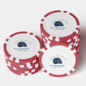 Jonggezellenfeest strandclub blauwe zee schelp naa poker chips (Opstapeling)