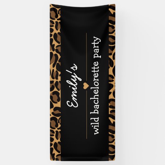 Jonggezellenfeest Trendy Wilde Luipaardprint  Spandoek (Verticaal)