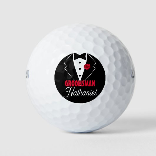Jonggezellenfeest Trouw Tuxedo Aanpasbaar Golfballen (Voorkant)