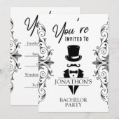 Jonggezellenfeest Vintage Smoking  Kaart (Voorkant / Achterkant)