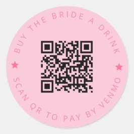 Jonggezellinnenfeest Koop de Bruid een Drink Roze  Ronde Sticker