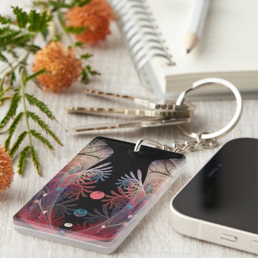 Jonglage Abstract Modern Fantasy Fractal Art Sleutelhanger (Voorkant Rechts)