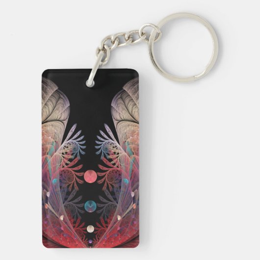 Jonglage Abstract Modern Fantasy Fractal Art Sleutelhanger (achterkant)