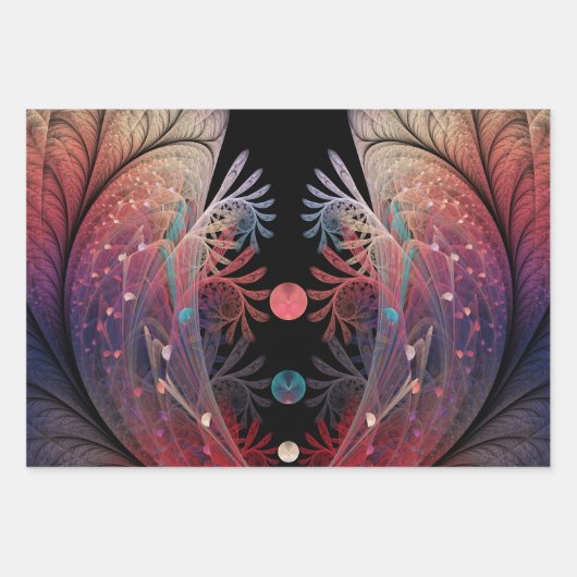 Jonglage Abstracte Modern Fantasy Fractal Art Inpakpapier Vel (Voorkant)