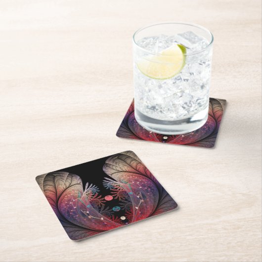 Jonglage Abstracte Modern Fantasy Fractal Art Kartonnen Onderzetters (Insitu)