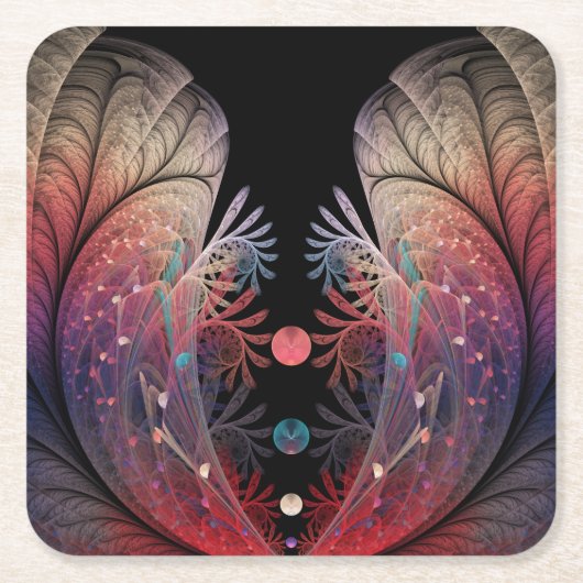 Jonglage Abstracte Modern Fantasy Fractal Art Kartonnen Onderzetters (Voorkant)