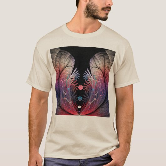 Jonglage Abstracte Modern Fantasy Fractal Art T-shirt (Voorkant)