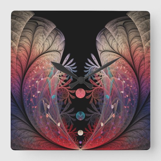 Jonglage Abstracte Modern Fantasy Fractal Art Vierkante Klok (Voorkant)