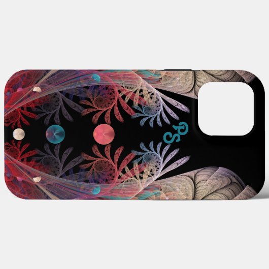 Jonglage Abstracte Modern Fantasy Fractal Initiale Case-Mate iPhone Case (Achterkant (horizontaal))