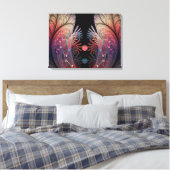 Jonglage Abstracte Modern Fantasy Fractal Triptych Canvas Afdruk (Insitu (Slaapkamer))