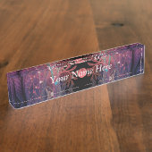 Jonglage Abstracte moderne Fantasy Fractal Art Tex Naambordje (Zijkant)