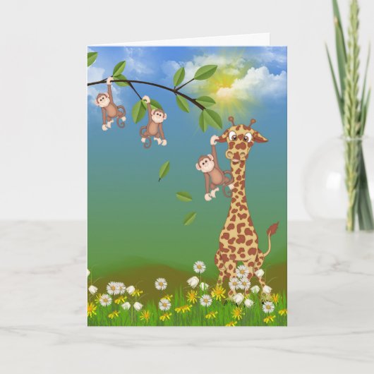 Jongle Oerwoud Birthday-kaart Kaart (Voorkant)