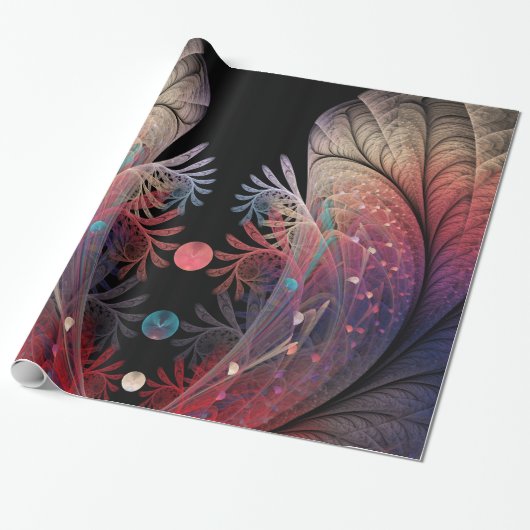 Jongleer Abstracte Moderne Fantasie Fractale Kunst Cadeaupapier (Uitgerold)