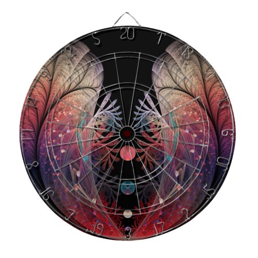 Jongleer Abstracte Moderne Fantasie Fractale Kunst Dartbord (Voorkant)