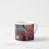 Jongleer Abstracte Moderne Fantasie Fractale Kunst Espresso Kop (Voorkant rechts)
