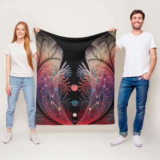 Jongleer Abstracte Moderne Fantasie Fractale Kunst Fleece Deken (In situ)