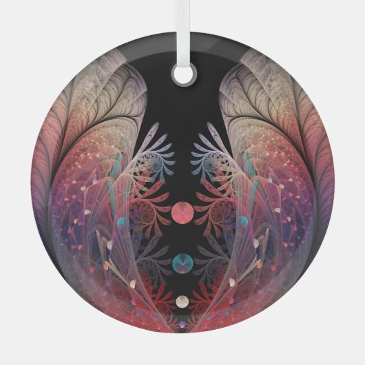 Jongleer Abstracte Moderne Fantasie Fractale Kunst Glas Ornament (Voorkant)