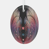Jongleer Abstracte Moderne Fantasie Fractale Kunst Glas Ornament (Voorkant links)